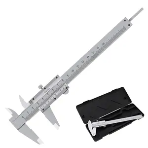 6" Carbon Steel Non Digital Caliper Metric 0-150mm Manual Micrometer 0.02mm High Precision for Inside Outside Depth and Step Measurements