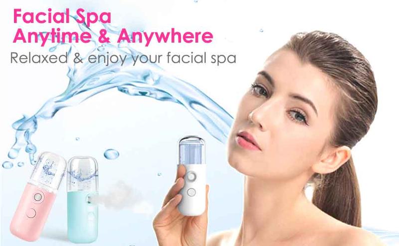 Nano Facial Steamer, Handy Mini Mister, USB Rechargeable Mist Sprayer, 30ml Visual Water Tank Moisturizing & Hydrating for Face, Daily Makeup, Skin Care, Eyelash Extensions-Blue.ms
