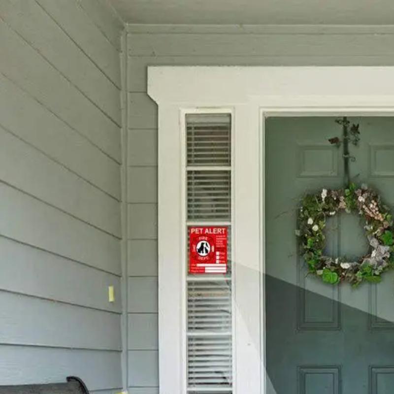 Pet Alert Sticker, 5pcs/set Pet Themed Warning Sticker for Home, Pet Alert Notification Sticker for Garden Yard