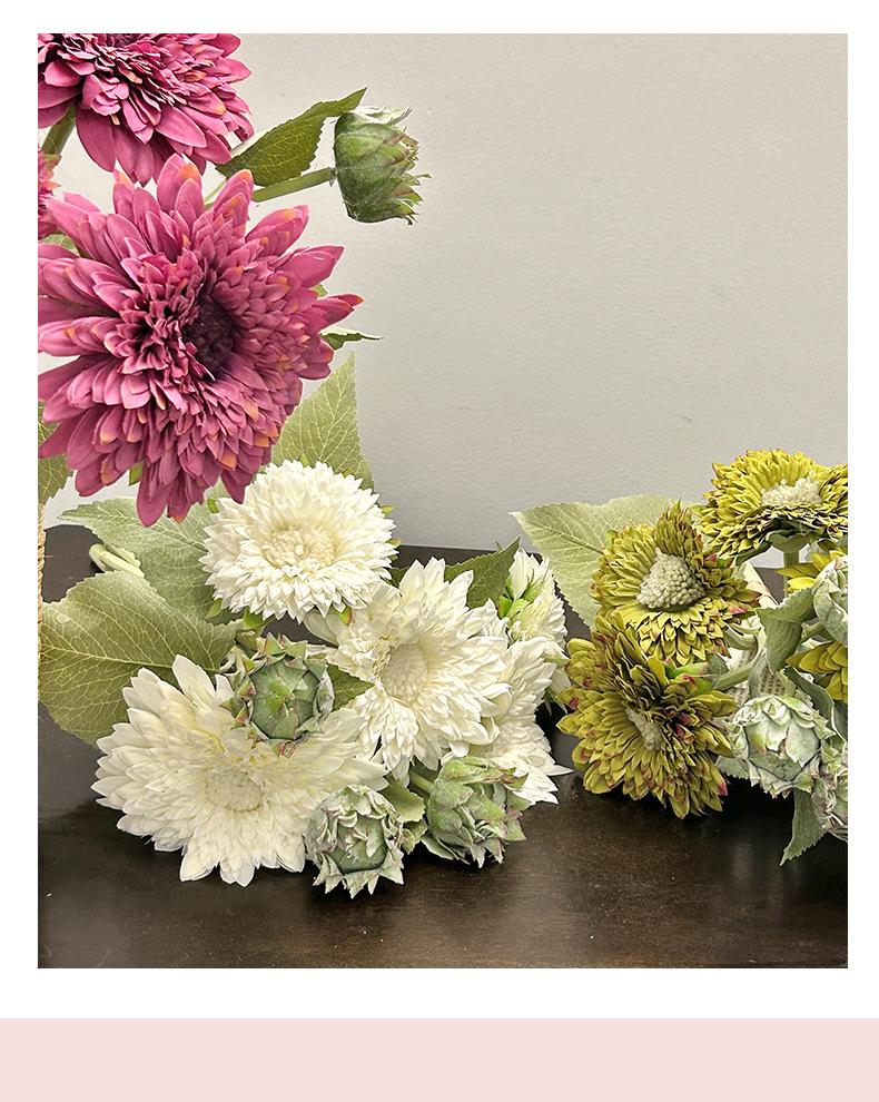 Teddy sunflower artificial flower for living room entrance decoration, faux flower ornament, vintage hand-held bouquet