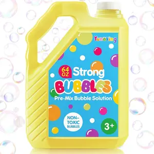 64 OZ Bubble Solution Refill Pre-Mix: Non-Toxic Bubbles for Kids Refills for Bubble Machine, Wands, Blowers, No Mixing Needed Leak-Proof Bottle Solution for Bubbles Toys Parties Outdoor Events Easter