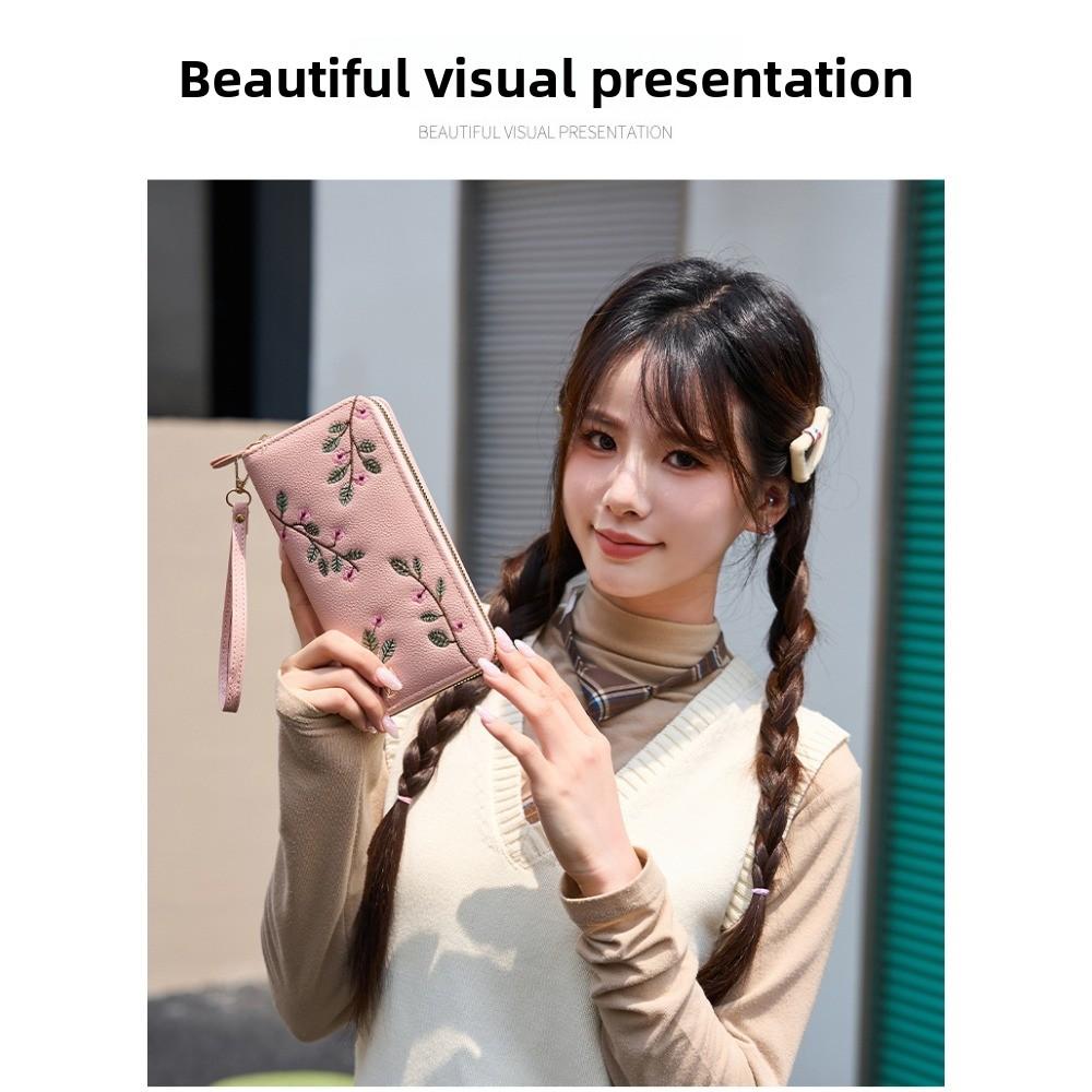 2026 Women’s Embroidered Floral Wallet – Multi-Card Organizer & Fashion Clutch Purse