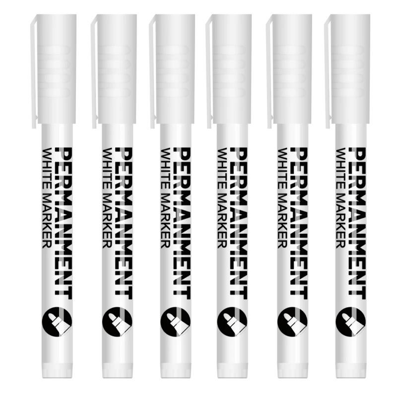 White Acrylic Paint Pens,White Markers Paint Permanent Marker Pens, Fine Tip 1-2mm Waterproof Paint Pen for Fabric Rock Painting Tyre Art Paper Glass for Drawing,Coloring,Graffiti,DIY Crafts