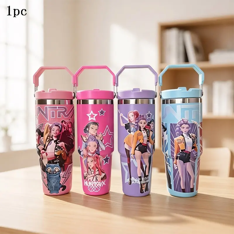 32oz K-Top Ice Cup for Car, 304 Stainless Steel Vacuum Straw Insulated Cup, Tumbler, New Model, Perfect for On-The-Go Use, Durable and Stylish Design