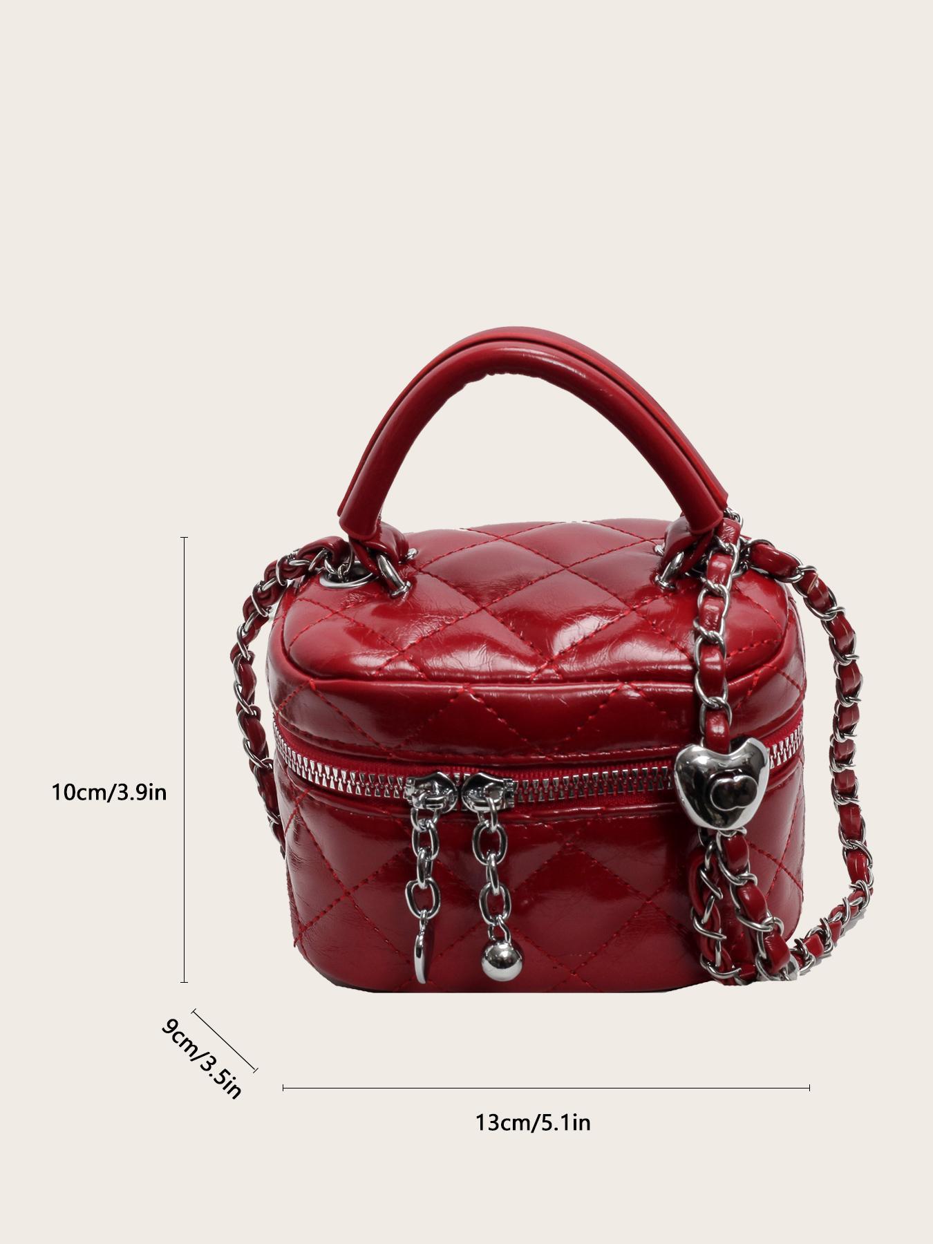 Women's Solid Color Chain Strap Crossbody Bag, Fashionable PU Leather Shoulder Bag for Daily Used, Casual Trendy Versatile High-quality Daily Commuting Bag