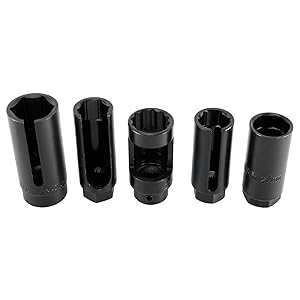 7pcs O2 Oxygen Sensor Socket Set 7/8", Oil Pressure Sending Unit Master Sensor Socket Tool Kit Universal Puller and Removal Tool