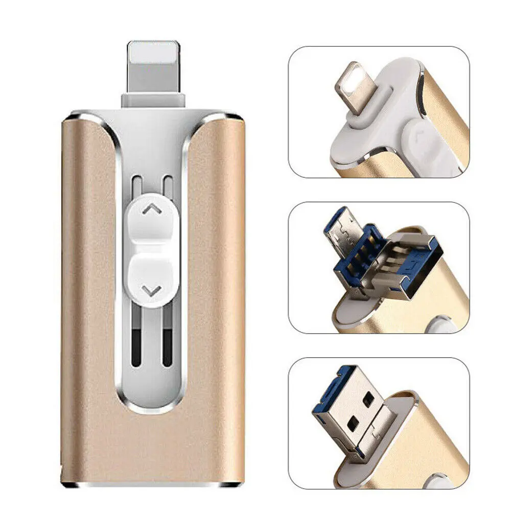 64GB/128GB/256GB/512gb 4 in 1 USB Flash Drive, USB 3.0 for Type-C & Android, High Speed Memory Stick, Multi-Purpose Storage, Pendrive, USB Thumb Drive, Portable Flash Drive, USB Drives