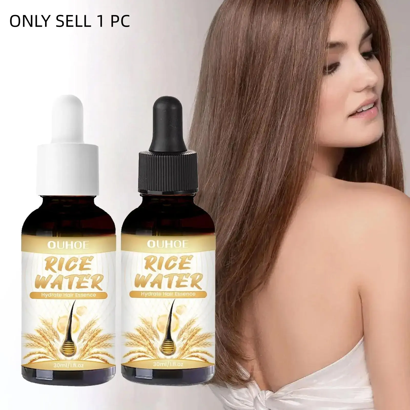 Rice Water Hair Essence, Scalp Massage Serum, For Helping Thicken And Hydrate Hair Smoothing Relieve Dryness, Christmas Gift