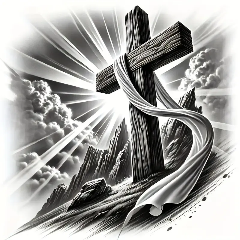 Cross-Faith Vinyl Sticker, 6-Inch Self-Adhesive, for Cars, Laptops, Trucks, Motorcycles, Windows, Walls, Durable Material, Fantasy Theme