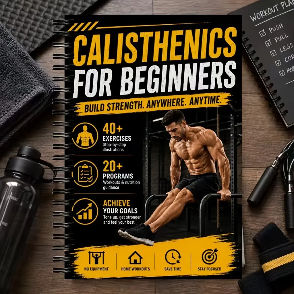 Calisthenics for Beginners Spiral Workout Book, No Equipment Home Bodyweight Training Guide, Ideal for Fitness Enthusiasts