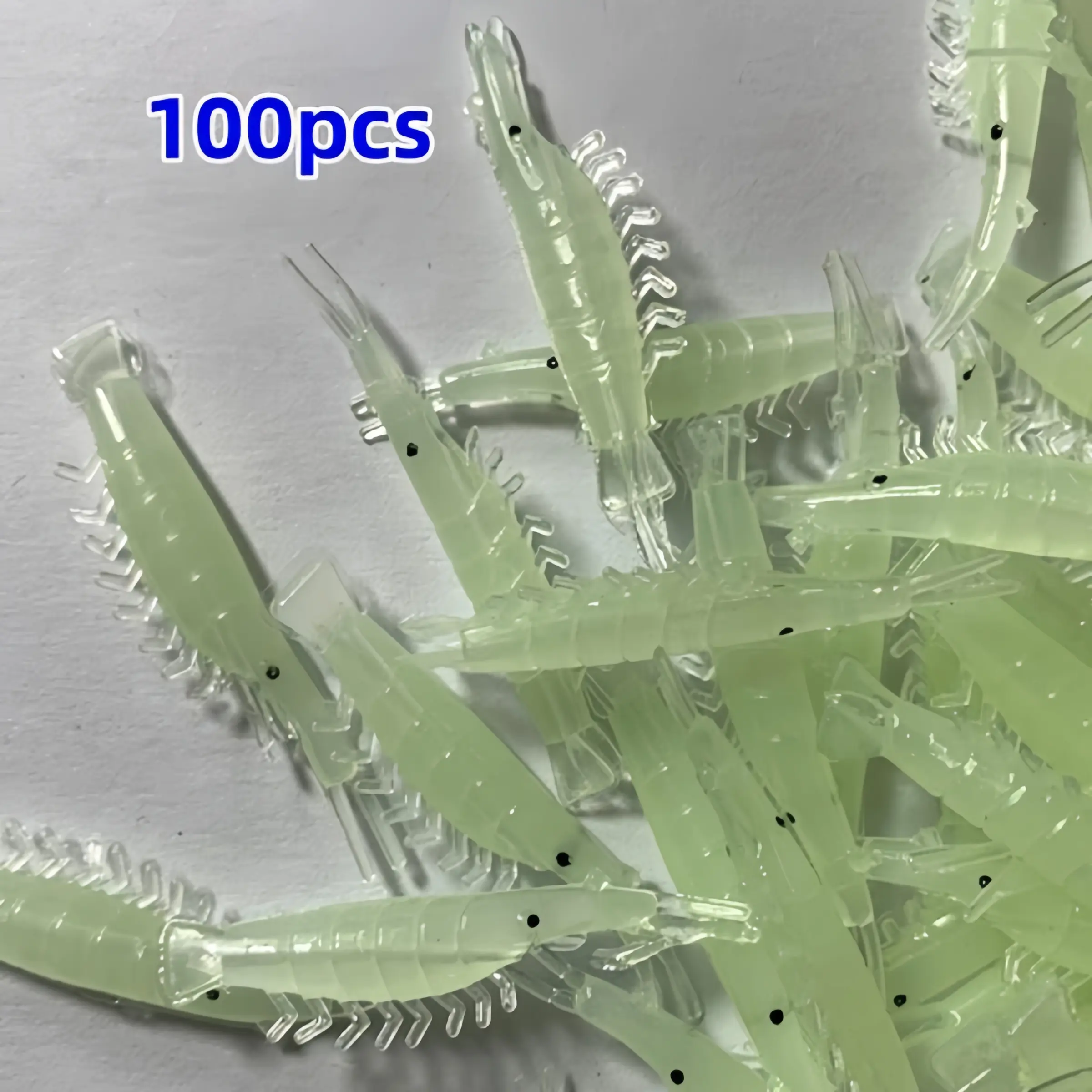 Artificial Luminous Shrimp Fishing Lure, Artificial Lures, 100pcs/set Simulation Fishing Bait, Fishing Accessories for Outdoor Fishing, Fishing Supplies