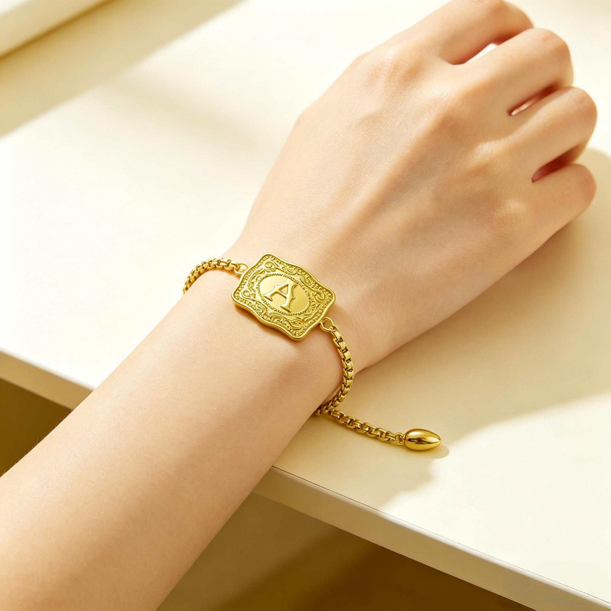 Trending Personalized Initial Necklace with Embossed Belt Buckle Fashionable and Versatile Daily Jewelry Gift for Women Men