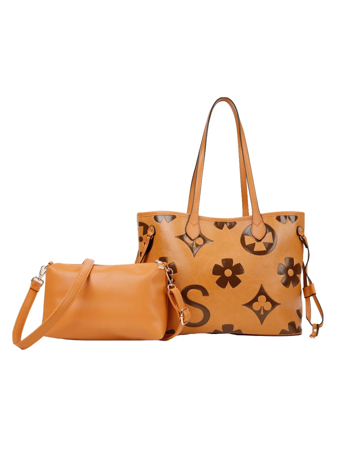 Stylish Women's Large-Capacity Tote Bag, Premium PU Leather, Includes Mini Crossbody, Fits Laptops, Practical & Attractive, Casual Crossbody Bags, Fashionable Bag