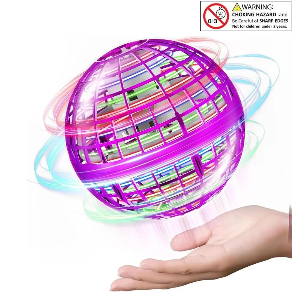 Flying Ball Toy with LED Light, High-Tech Ufo Spinner, Interactive Sound, 5-Minute Runtime, Outdoor Game for Adults and Kids, Valentine's Gift