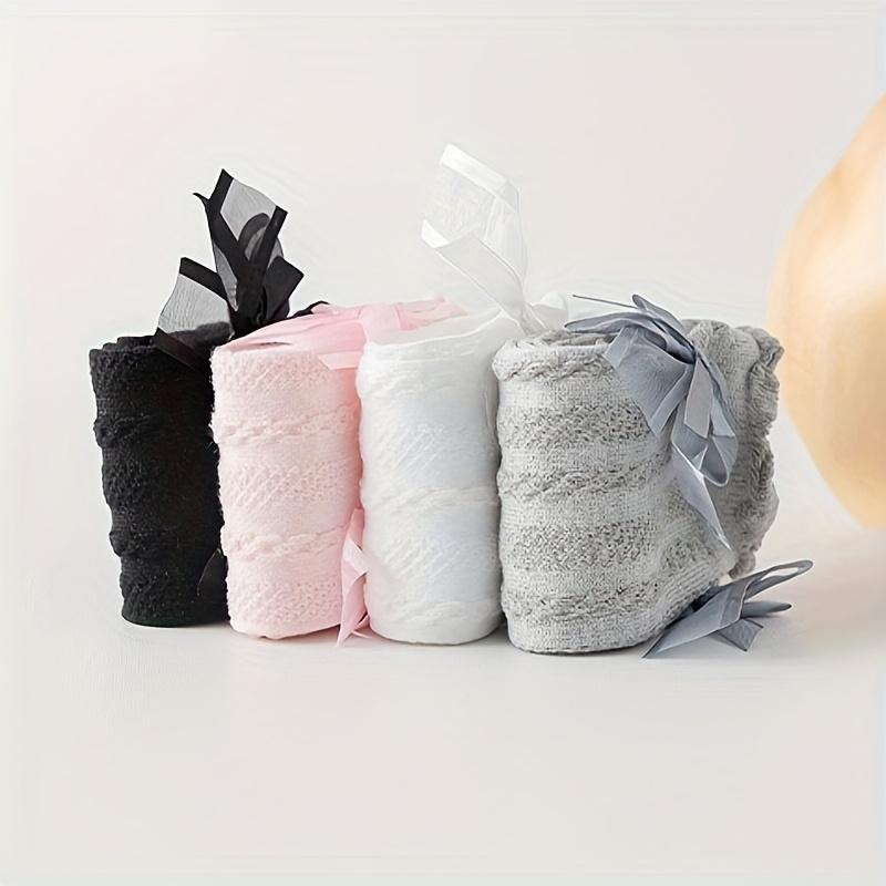 girl Long Stockings with Bow Decoration Soft Gradient Texture Tights Comfortable All Seasons for Daily Special Occasions