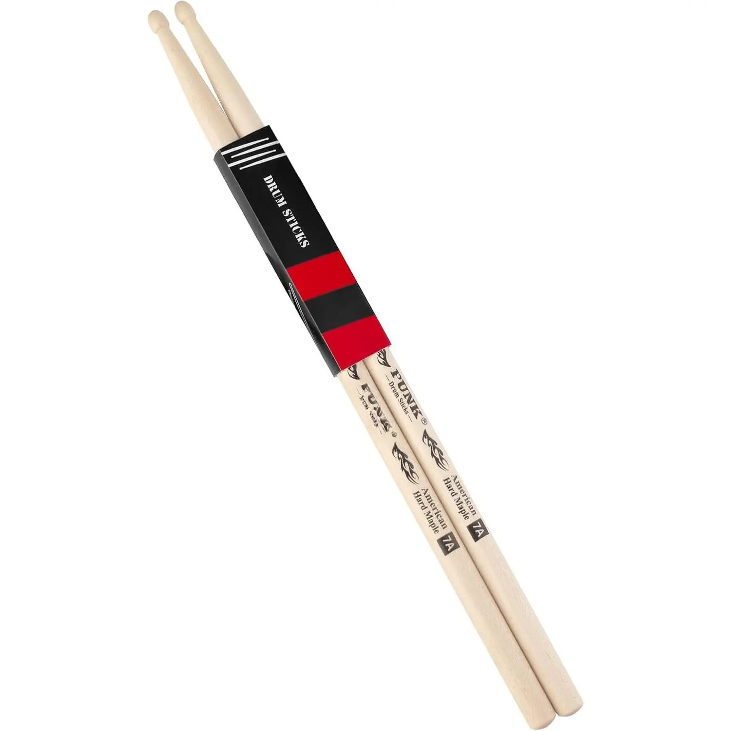 Drum Sticks 7a Drumsticks  Hard Maple  Tip Drum Stick Ideal for Drummers of  Levels, for Drums, Percussion and Practice (Hard Maple 7A-1P)