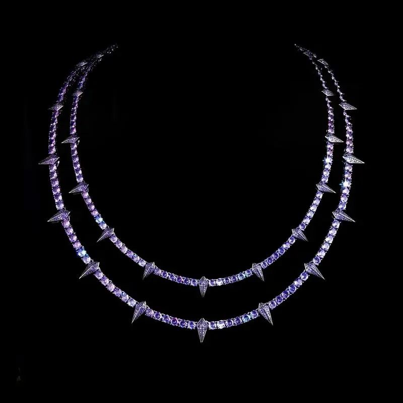 Unisex Dark Night Black Panther-Inspired Tennis Necklace  Iced Out Full Diamond Moissanite Cuban Choker, Hypoallergenic Hip Hop Street Trend, Luxury  Perfect Birthday Gift for Men tarnish proof men's jewelry Gold-Plated Link nut stack herringbone lei