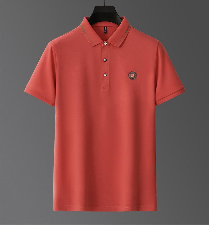 Men's Spring/Summer New Lightweight Embroidered Straight Fit Short Sleeve Business Casual Polo Shirt In Stock