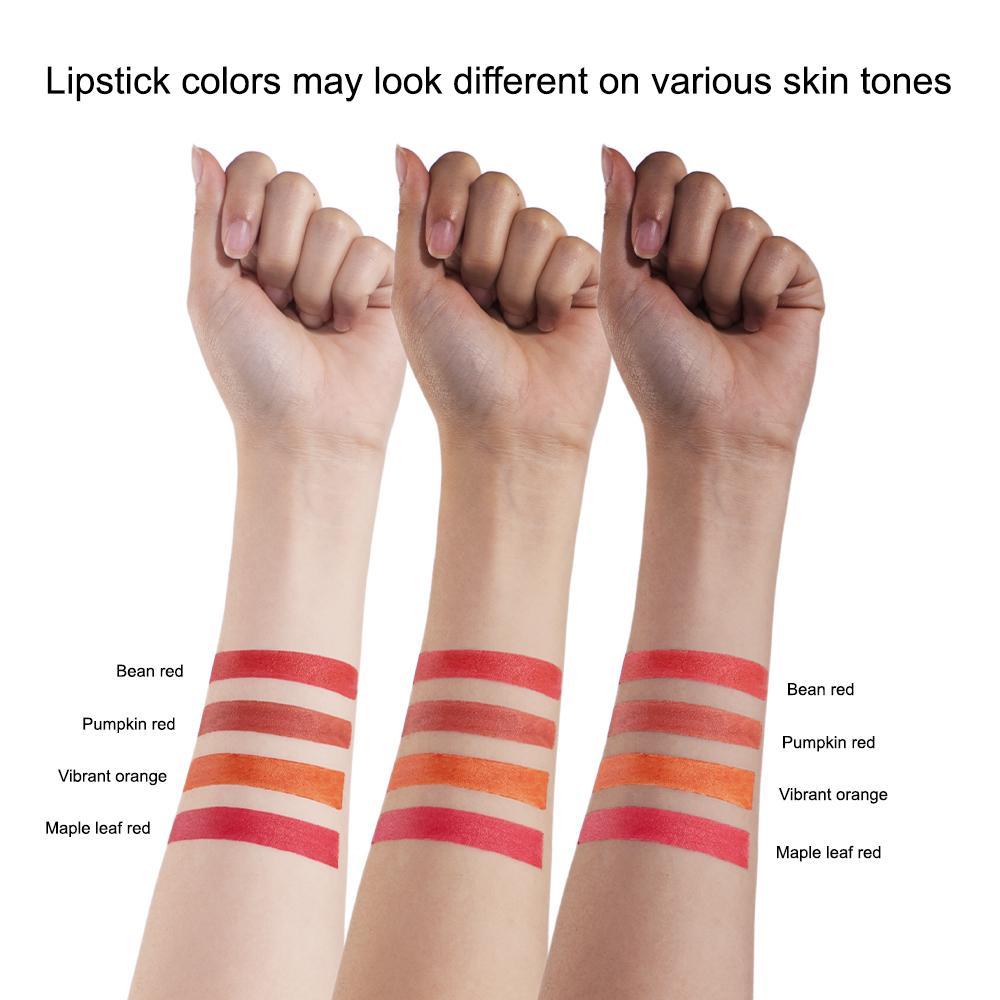 Long Lasting Matte Lipstick Set, Lipstick Beauty, 4 Counts/set Lipsticks Natural Tube Lipstick for Lip Makeup, Portable Girls and Women Makeup Accessories