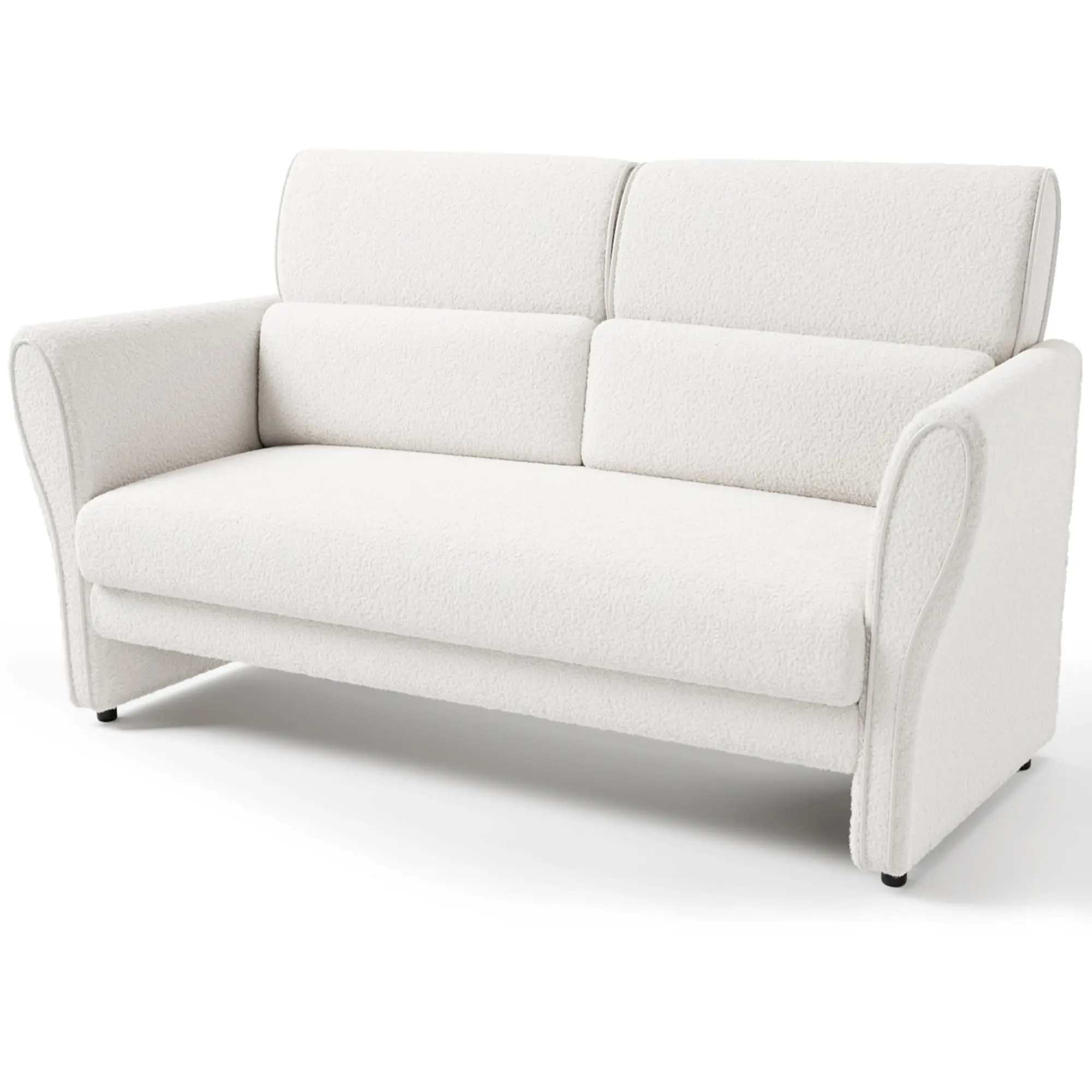Modern Boucle Upholstered Armchair for Living Room – Deep Seat, Cozy Lounge Furniture, Mid-Century Single Sofa