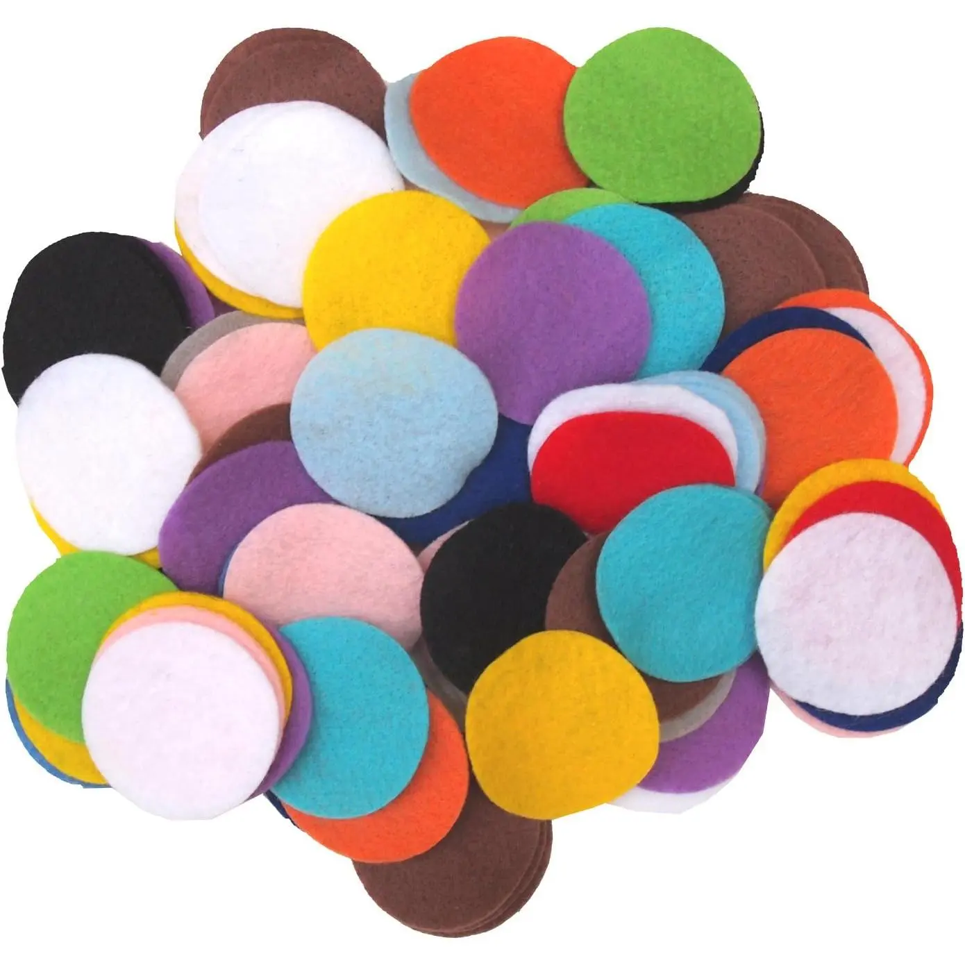 Mixed Color Assortment of Craft Felt Circles (2.5 Inch - 94pc)