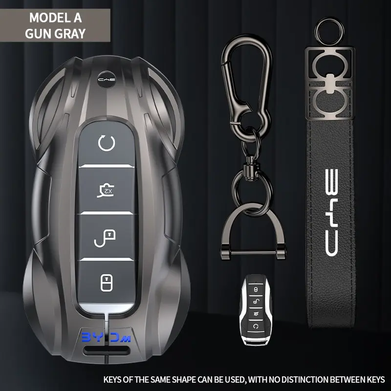 Metal Car Key Cover for Byd Tang Song Pro Qin Plus Song Plus Han, Stylish Remote Control Protector, Cool Sports Car Design