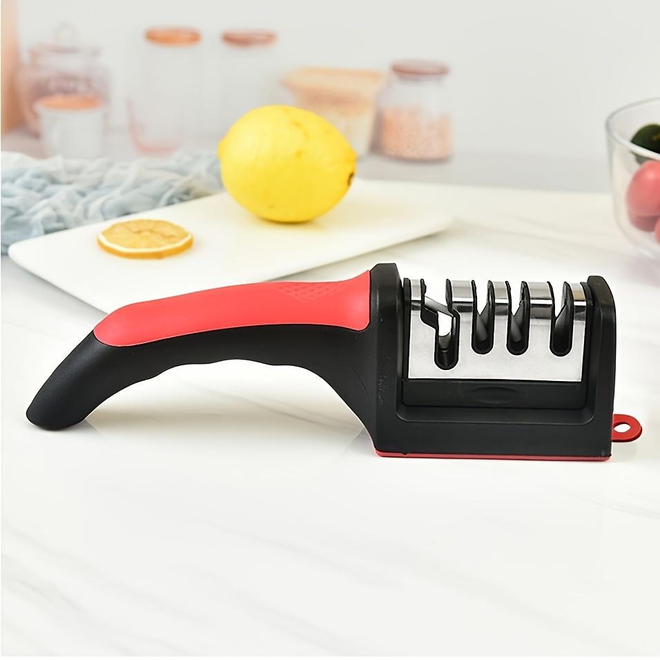 4-Stage Professional Kitchen Knife Sharpener - Tungsten & Diamond Ceramic Sharpening Stone for Chefs Kitchenware Home