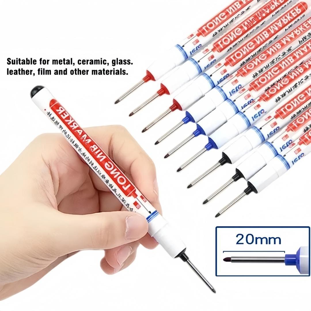 Long Marker Pen, 20pcs/set Waterproof Marker Pen, Multipurpose Deep Hole Marker Pen for Metal, Ceramic, Glass, Leather, Film, Drawing Markers, Waterproof Art Markers