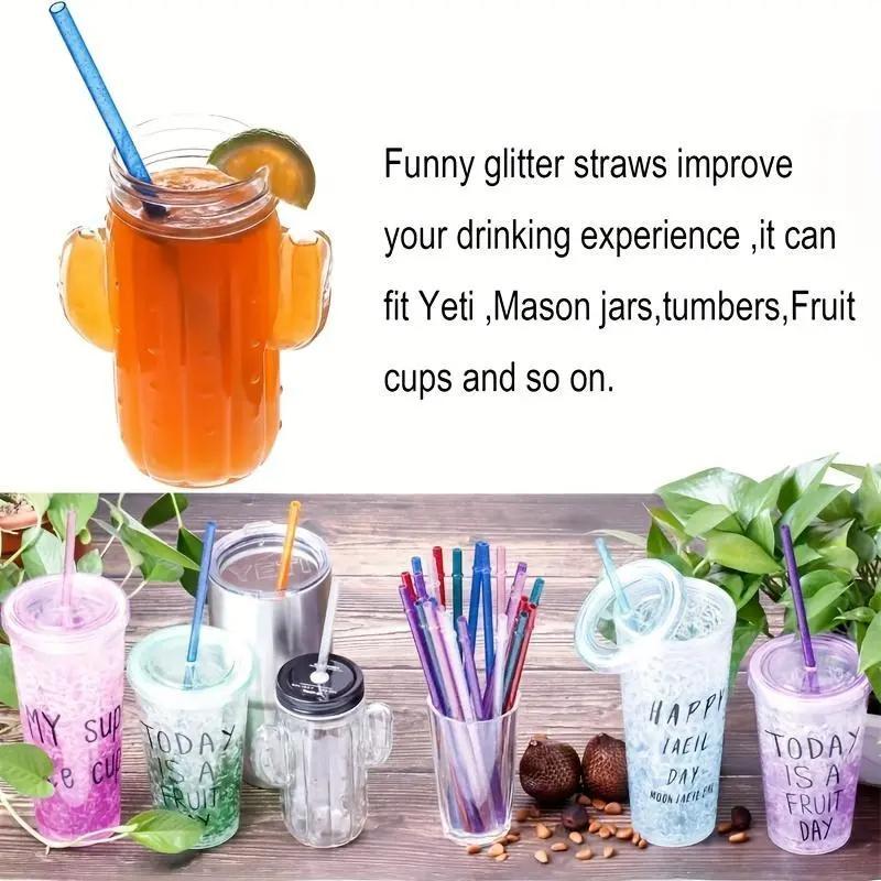 Reusable Straw Set, 12pcs Durable Straws with 1 Brush, Drinking Straws for 20-40oz Tumblers, Dishwasher Safe Straw