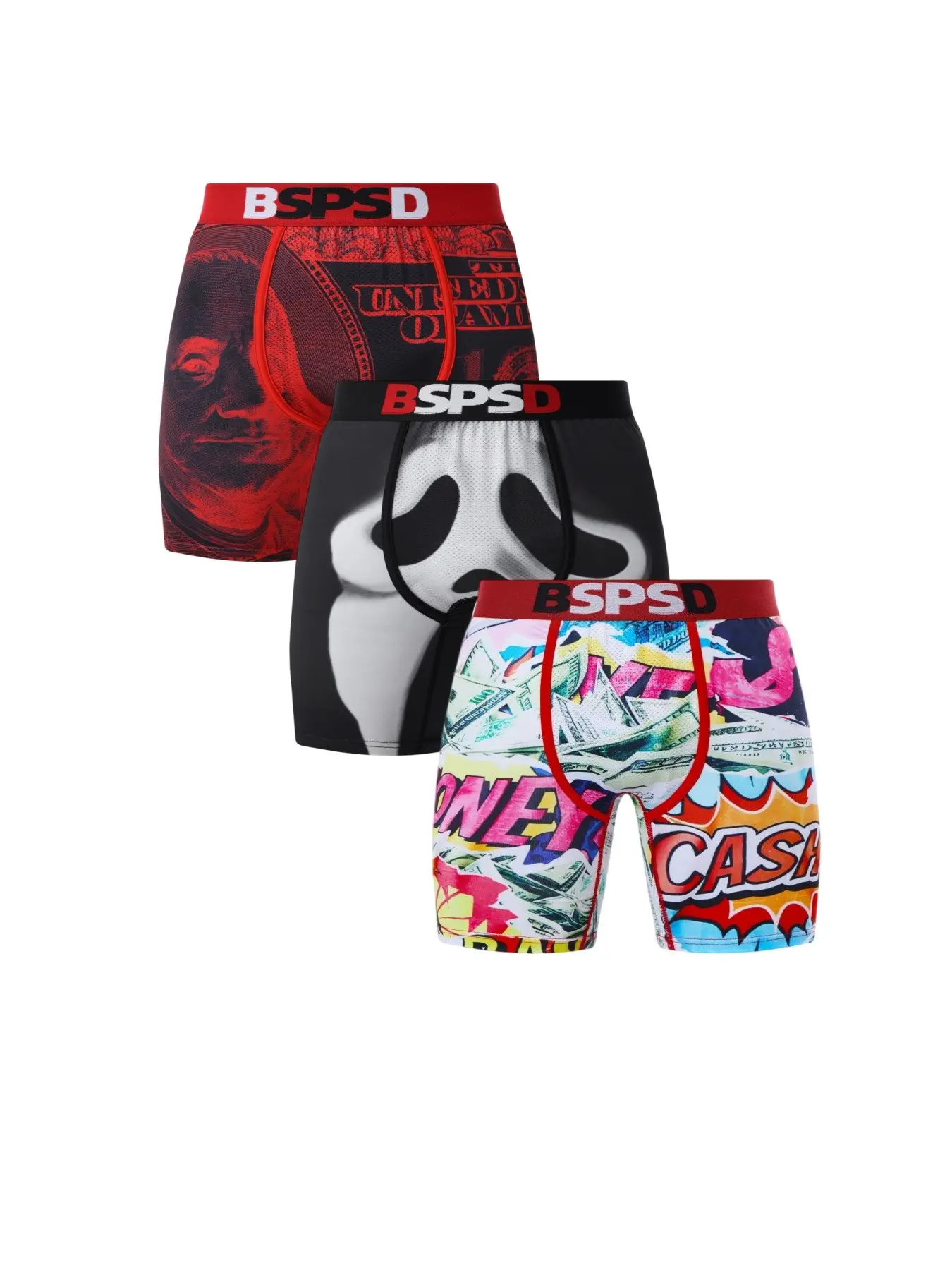 3Pcs Sexy Men's Boxer Briefs Underwear , Lightweight Breathable, Comfort Soft, Fashion Print, Suitable for Sports and Daily Wear