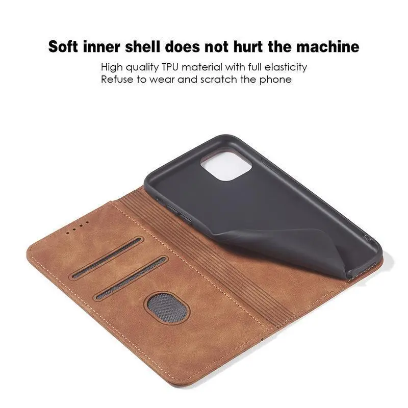 Business Flip Leather Phone Case For iPhone 17 Pro Max 11 12 13 14 15 16 Pro Max 16 Plus 16E Card Slots Wallet Cover Cases