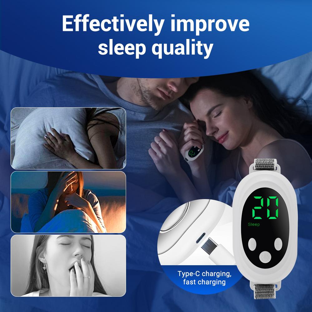 Two modes, 20 levels of intensity, intelligent sleep device, anxiety relief, neurological sleep, insomnia, and soothing device, blue light filter stress watch