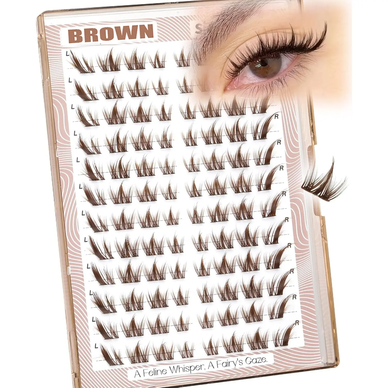96 Pcs D Curve Fox Dog False Lashes, Fluffy Wispy Clusters, Reusable Anime Eyelash Extensions, Mixed Length 10-18mm