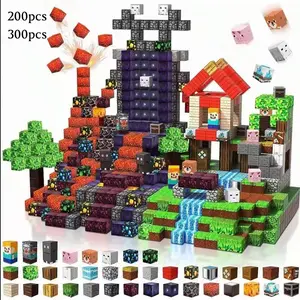 200-300pcs Magnetic Building Blocks Toy, Hell Forest DIY Cube Stem Sensory Playset, Perfect Gift for Kids Ages 3-10, Christmas & Birthday Present