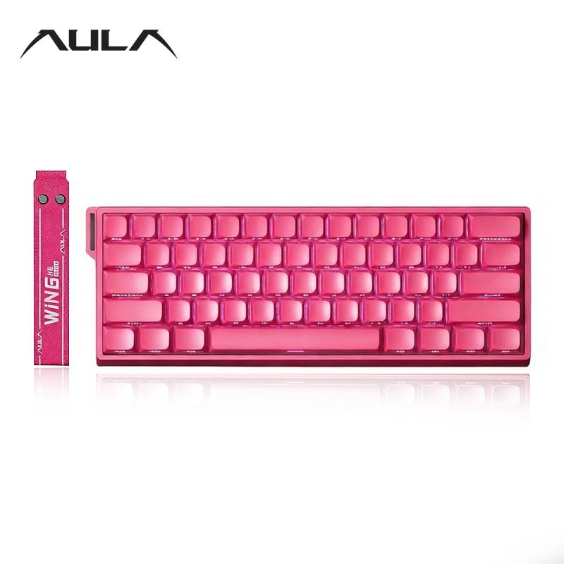 AULA Win60 HE wired game keyboard, 60% arrangement, 61-key portable mini layout, cool RGB lighting effect, sensitive magnetic axis, high-performance chip, compatible with Windows/AMC system, suitable for e-sports office, Gaming Keyboard, Backlit Keyboard