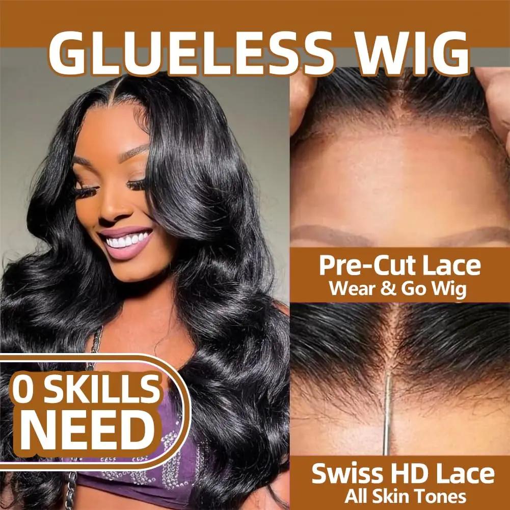Bling Hair Body Wave 6x4 Glueless Wig Human Hair Pre Plucked Pre Cut Lace Wig Ready to Wear 5x5 Lace Closure Wig For Black Women #TikTokShopHolidayHaul