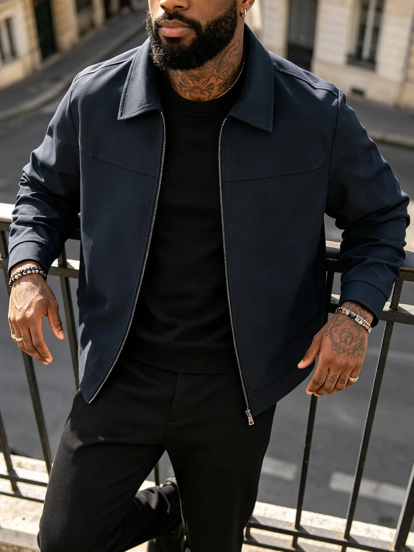 Men's casual jacket, zipper closure - side seam pocket design, lightweight business collar jacket, 100% polyester fiber, easy to care for fabric, machine washable, suitable for daily outings, sports and leisure, and formal wear - Spring and Autumn