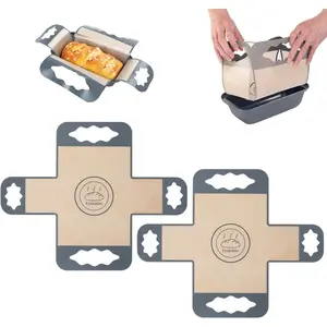 2 Pcs Silicone Bread Loaf Pan Liners, Reusable Food-Grade Silicone Bread Baking Mat, Non-Stick & Heat Resistant Loaf Pan Lifters, Sourdough Sling with 4 Handles, Fits 9x5" or 1.5Lb Loaf Pans