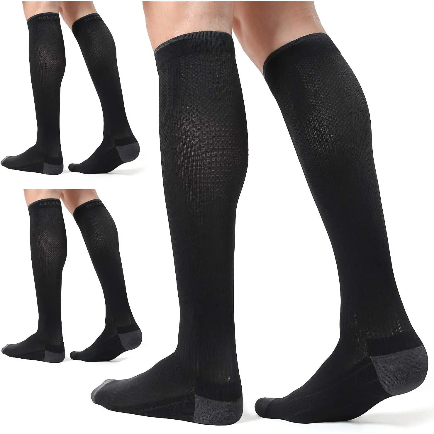 3 Pairs Compression Socks  Men and Women 20-30 mmHg Running Support Socks New model