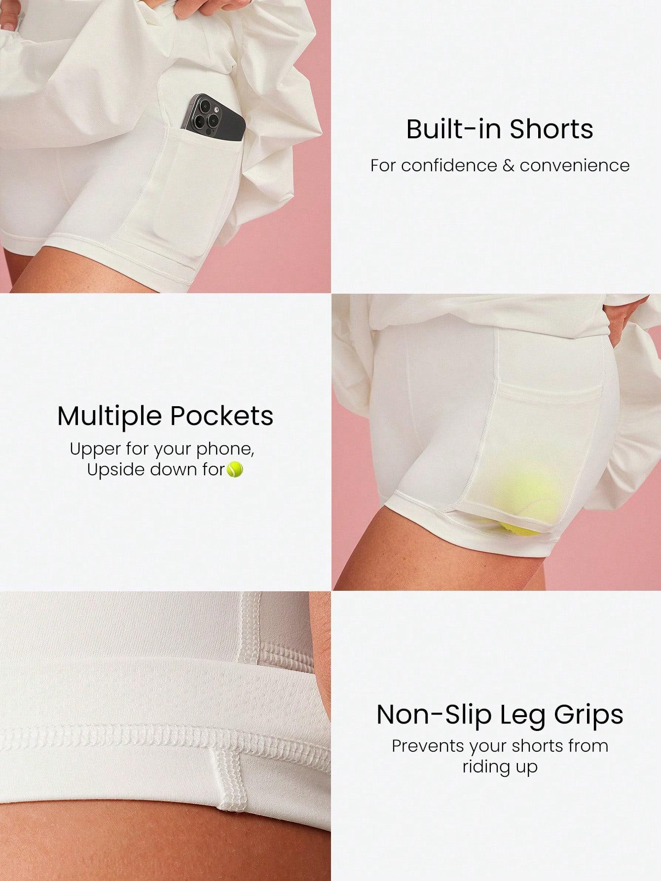 GLOWMODE Major Moves Sweat Wicking Quick Dry Cool Feel Built In Shorts Pocket Micro Bubble Mini Skirt Golf Tennis Pickleball