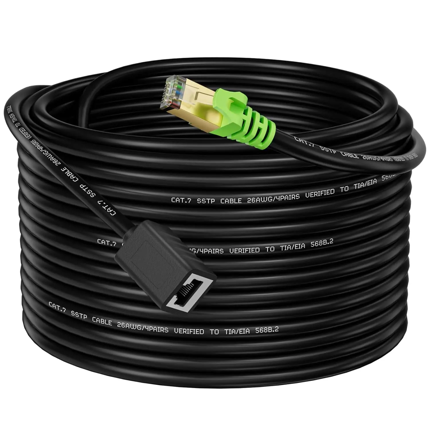 Ethernet Extension  1.5ft, Network Cat6a Extension Patch  RJ45 Cords Shielded Male to Female Connector (1.5FT)