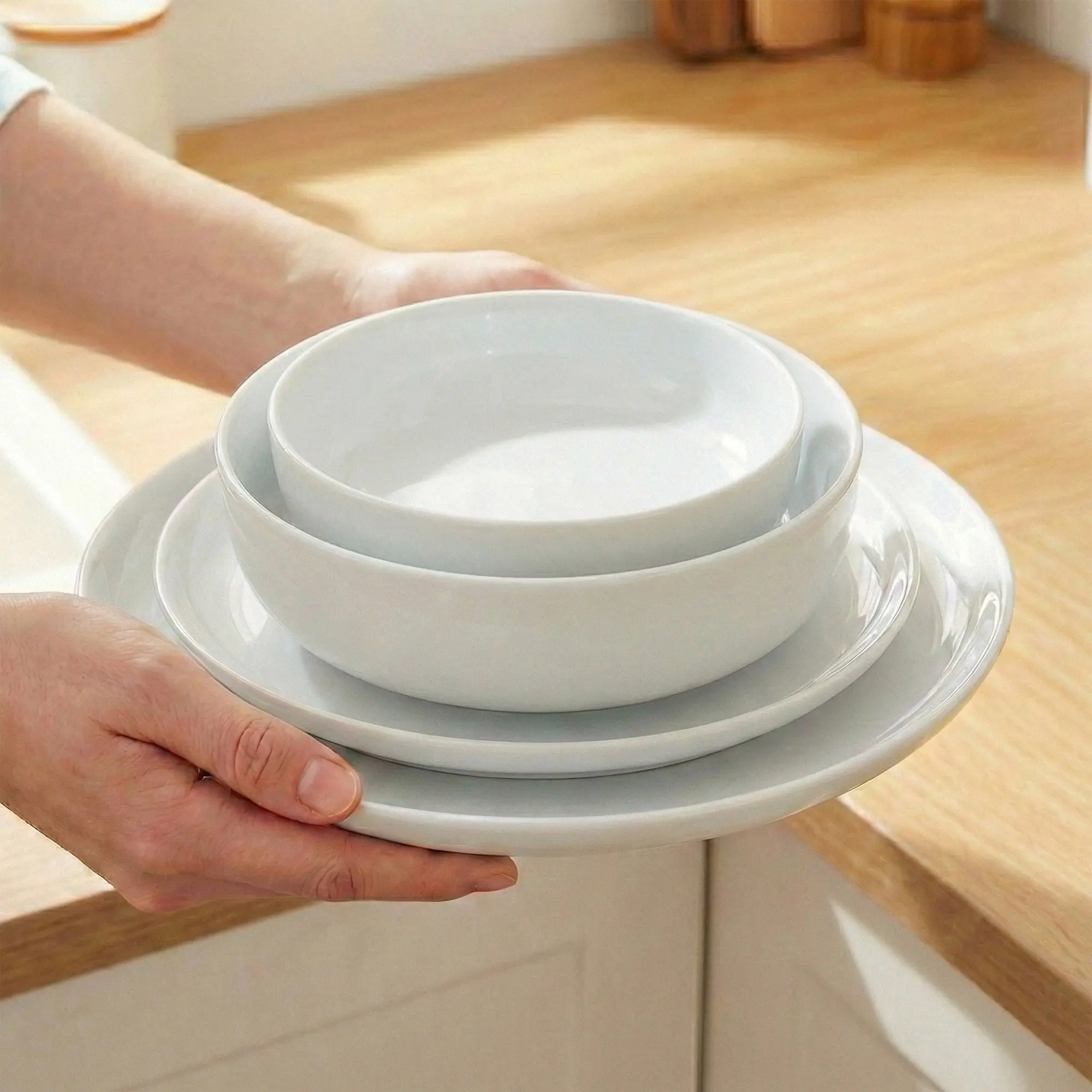 White Porcelain Dinnerware Set, Classic Dinnerware Sets, Plates and Bowls Sets, Microwave and Dishwasher Safe, Dinner Plates, Appitizer Plates,Pasta Bowls, Soup Bowls, Ceramic Dish Set, Porcelain Dishes Set