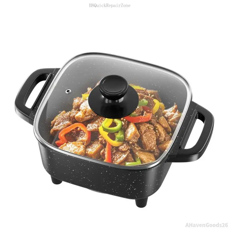 AHavenGoods26H8QuickRepairZone Aluminum US-Type Large-Capacity Non-Stick Integrated Electric Cooking Pot, Multifunctional Household Frying Pan for Indoor-Outdoor Use