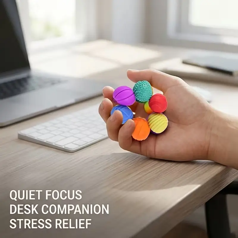 6-Pack Silicone Magnetic Balls, Stress Relief Tool, Stress Relief Fidgets, Quiet Sensory Desk Gift, Sensory Fidget Balls, Unisex, Ideal for Adults & Teens, Office/travel, Easter Party Prize, Sensory Decompression Ball, Stress Relief Gadget