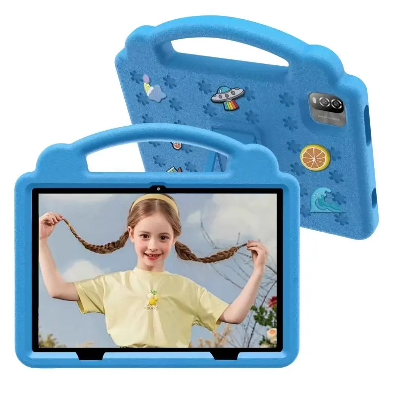 2026 The new learning  gift for children 10.1-inch Android OS with Protective EVA 6G+128   WiFi Bluetooth Gift for Children Learning System Quad Core Educational pritom educativa parental control  rom   de colores   entertainment dual camera