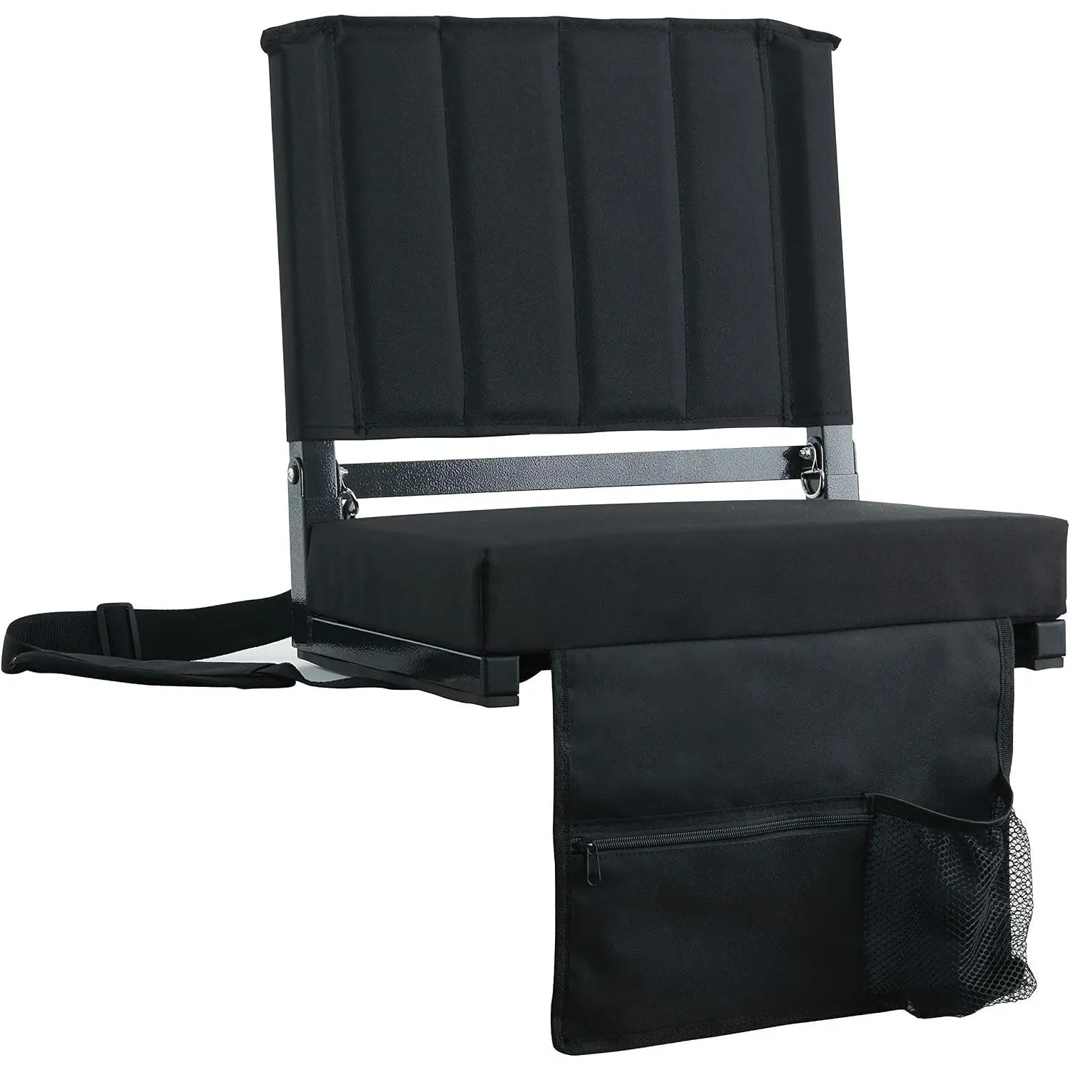 Thick Padded Stadium Bleacher Seats with Back Support and Cushion Includes Shoulder Strap