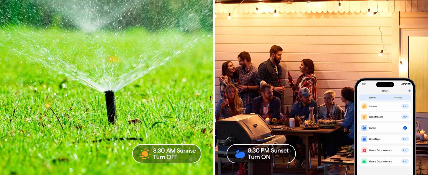 Outdoor Smart Plug, Outdoor Wifi Outlet with 2 Grounded Outlets, Remote Control, Timer, Waterproof, Works with Amazon Alexa, Google Assistant and SmartThings, FCC Certified