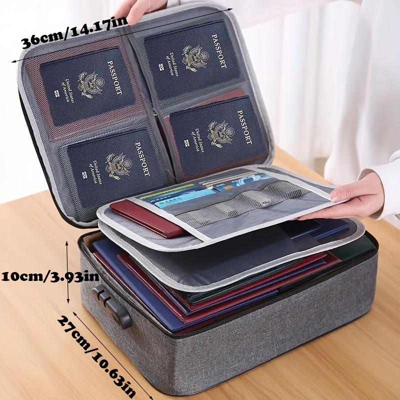 Multi-layer Storage Bag with Lock Portable Durable Compact Travel Document Organizer for Passports and Documents Secure Zipper Design Ideal for Travel  Pouch home essentials