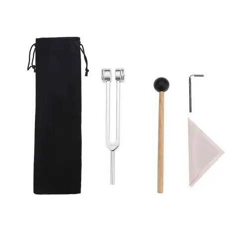 128 Hz Aluminum Tuning Fork, Portable Tuning Fork with Storage Bag and Cleaning Cloth, Professional Musical Instrument for Home, School and Office Use