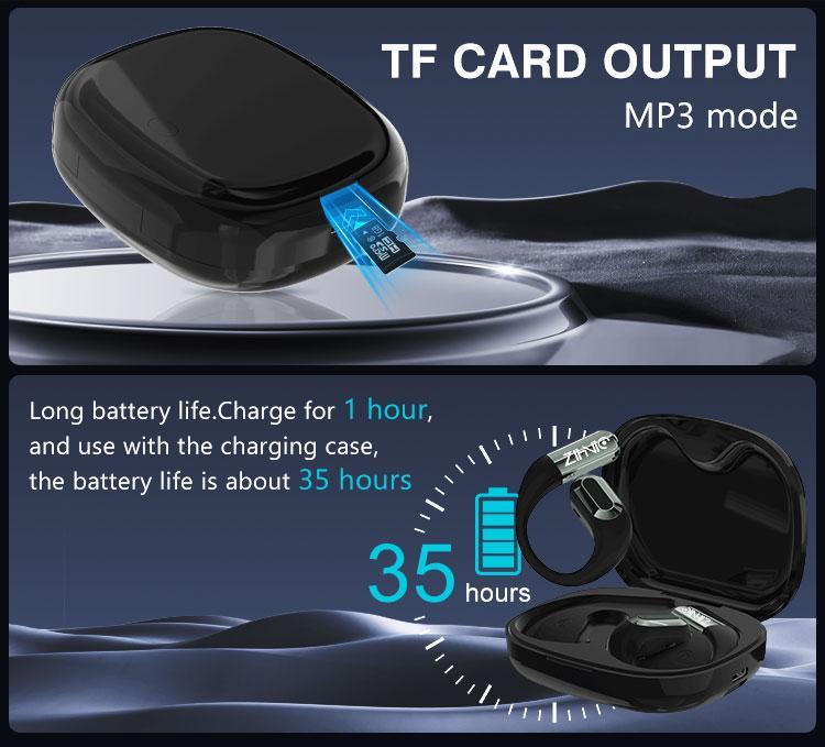 True Wireless Open Ear Earbuds Bluetooth 5.4,  ZIHNIC lPX5 Waterproof,35Hours Playtime,OWS Headphones lmmersive PremiumSound Long Distance Connection Headset withCharging Case,Light-Weight Headphones Built-inMicrophone Audio Electronic Connectivity